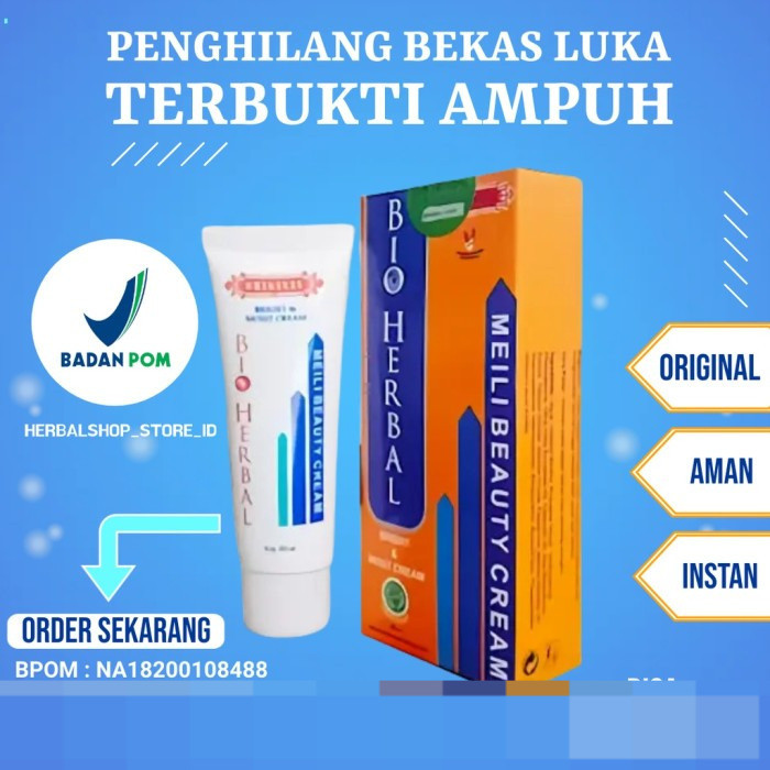 Meilibahenling Bioherbal Meili Beauty Cream Penghilang Bekas Luka Jerawat Cacar Keloid Sangat Ampuh 