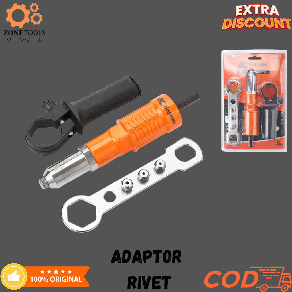 Kapusi Bor Adaptor Rivet /Bor Listrik Kepala Mata Bor Tang Rivet