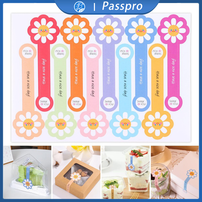 

Sticker Thank You Panjang Stiker Kartun Strip Panjang 200pcs Stiker Segel Bunga Lucu Campur Warna