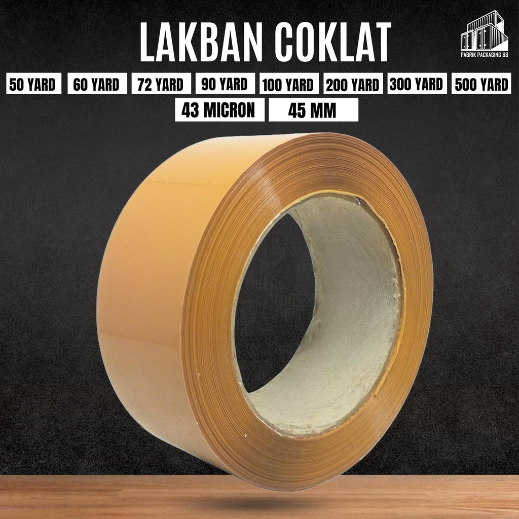 

Lakban Coklat 45MM 2 Inch 50 60 72 90 100 200 300 500 Yard Plakban Isolasi 2” OPP Tape ATK
