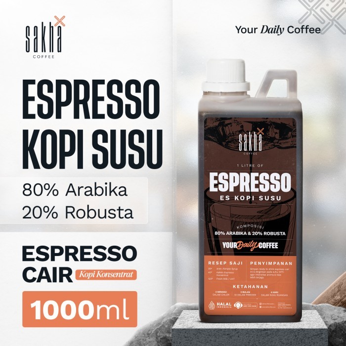 

Espresso Cair Minuman Kopi Susu Kekinian 1 Liter Konsentrat Coffee - Kopi Susu Blend