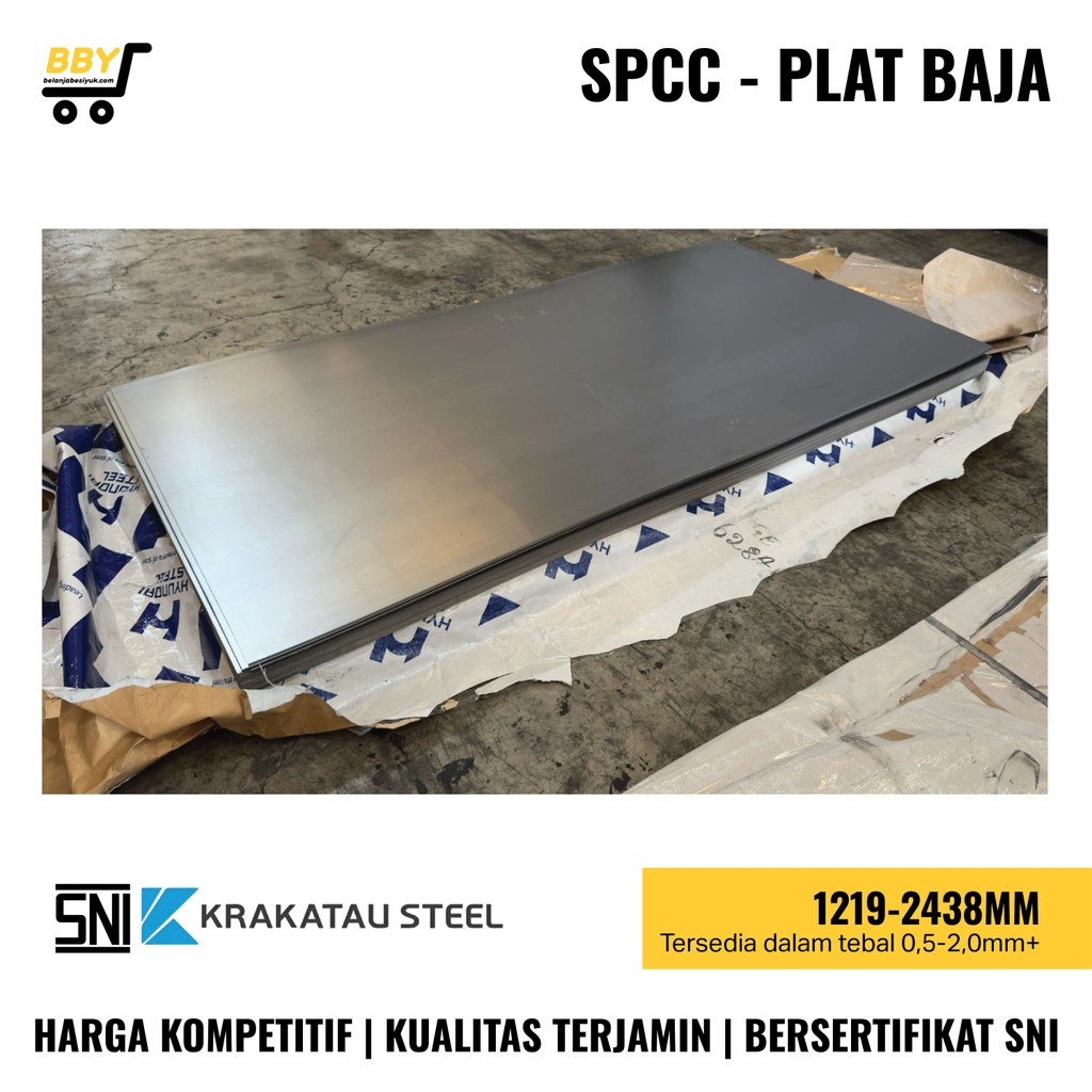 Plat Putih - Plat SPCC  - Plat Baja Putih 4' x 8'