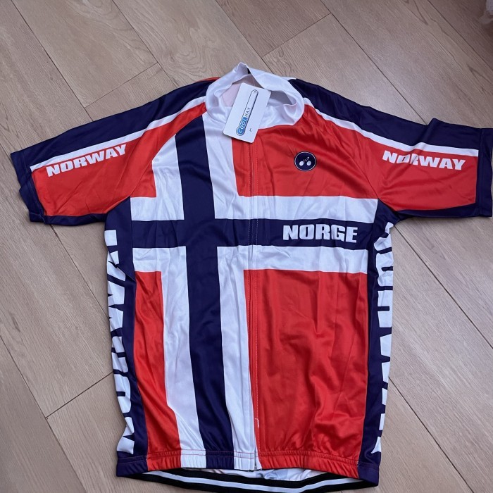 Jersey Sepeda Lengan Pendek Norwegia - S