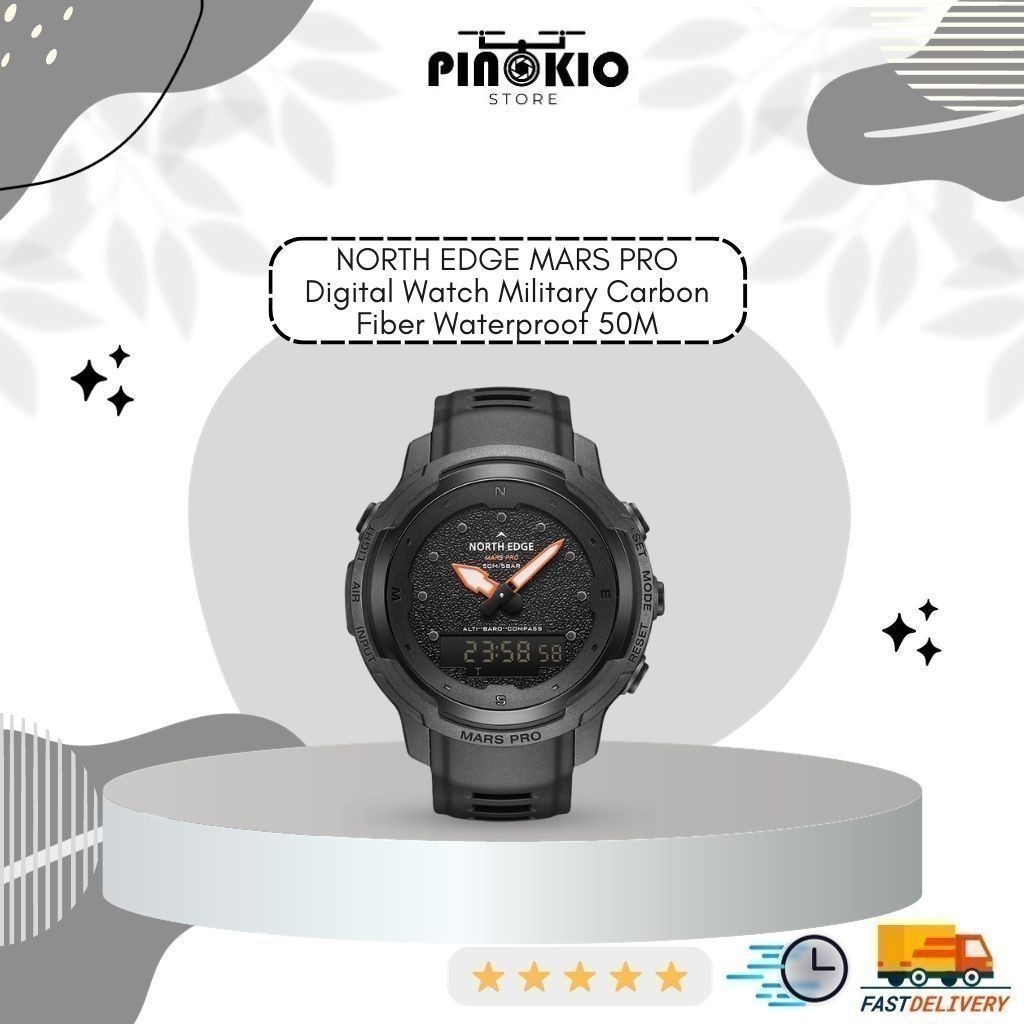 582 NORTH EDGE MARS PRO Digital Watch Military Carbon Fiber Waterproof 50M