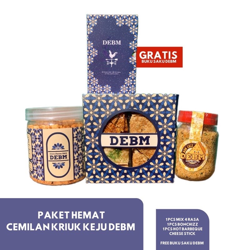 

Cemilan DEBM mix + hot bbq cheesestick+bonchiz FREE Buku Saku