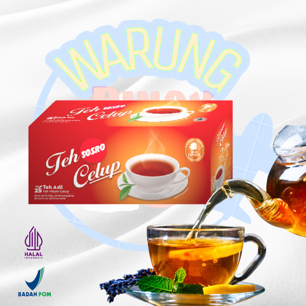 

Indonesian Popular Black Tea Sosro Celup 25 tea bags Authentic Indonesia Teh Hitam
