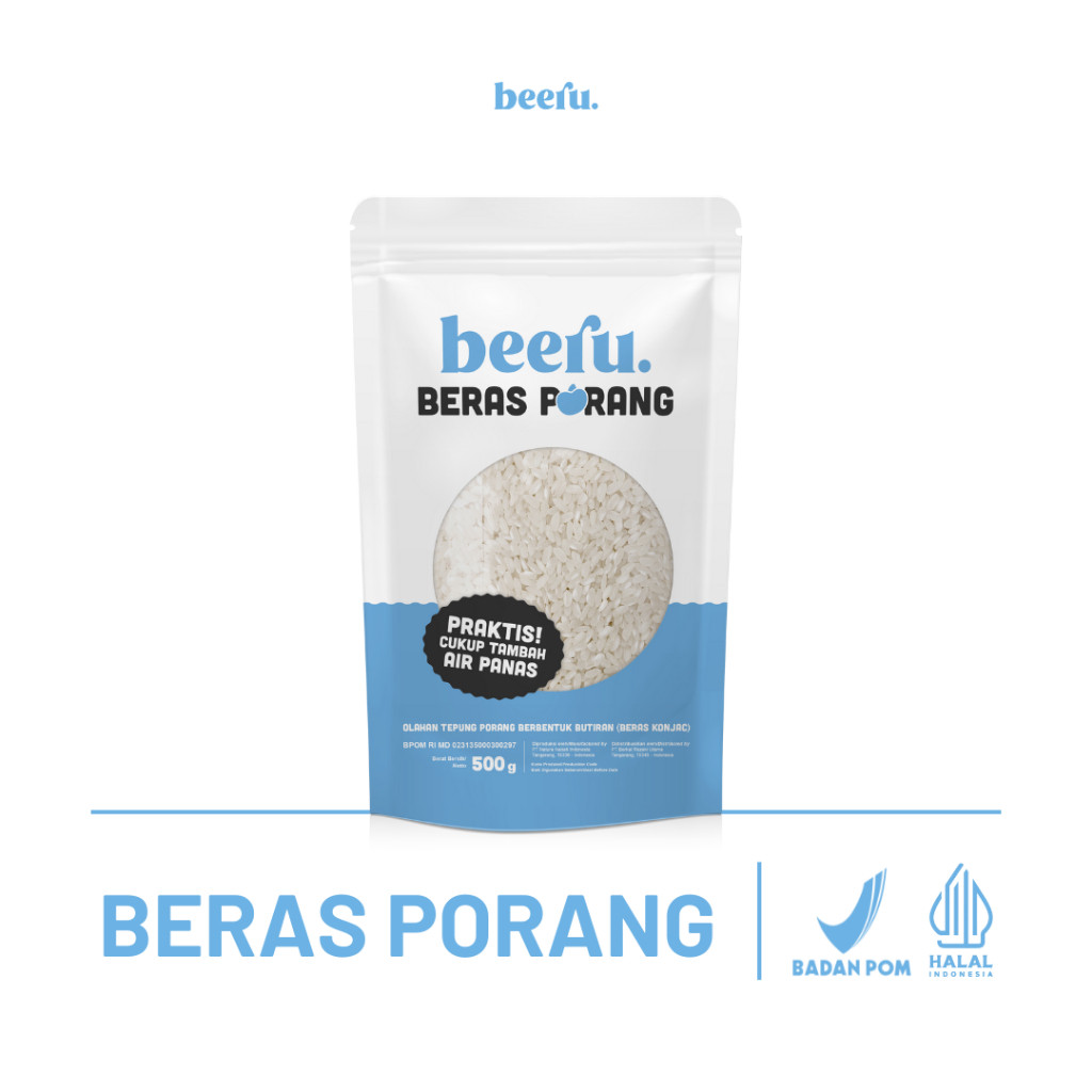 

Beeru Beras Porang Pouch 500 gram - Shirataki Konjac Rice