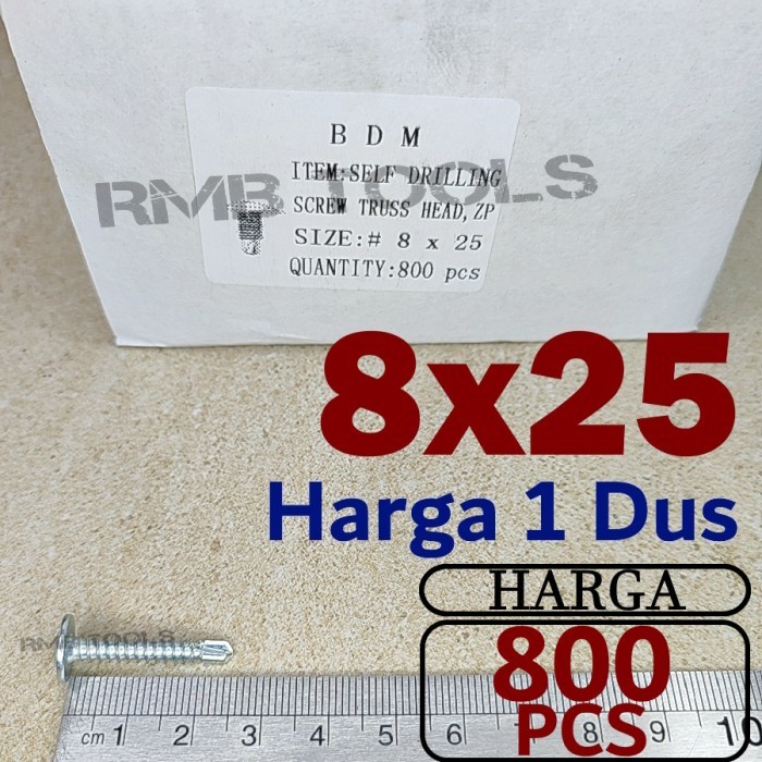 1xDus Sekrup Roofing Truss Head SDS 8x25 mm / Skrup Truss Head SDS 8 x 25