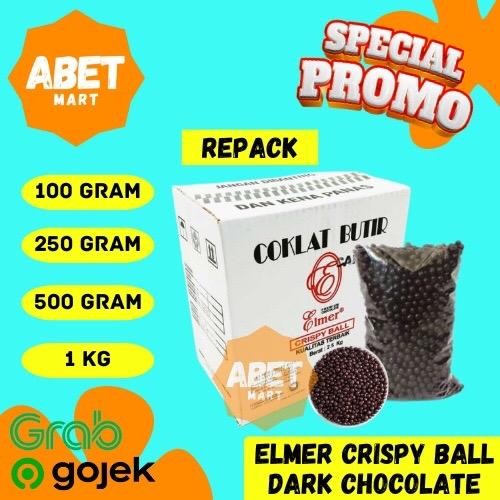 

Elmer Crispy Dark Chocolate REPACK 100Gr 250Gr 500Gr 1Kg - Gram 1/4kg 1/2kg Krispi Cokelat Coklat Bola Bulat Mini Kecil Topping Hiasan Kue Roti Pak Pcs Kemas Ulang