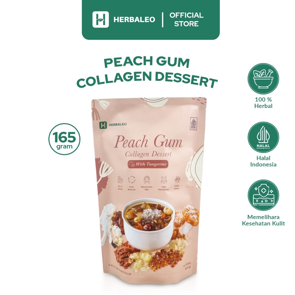 

Herbaleo Collagen Dessert Peach Gum 165 GR with Tangerine Halal SP-013