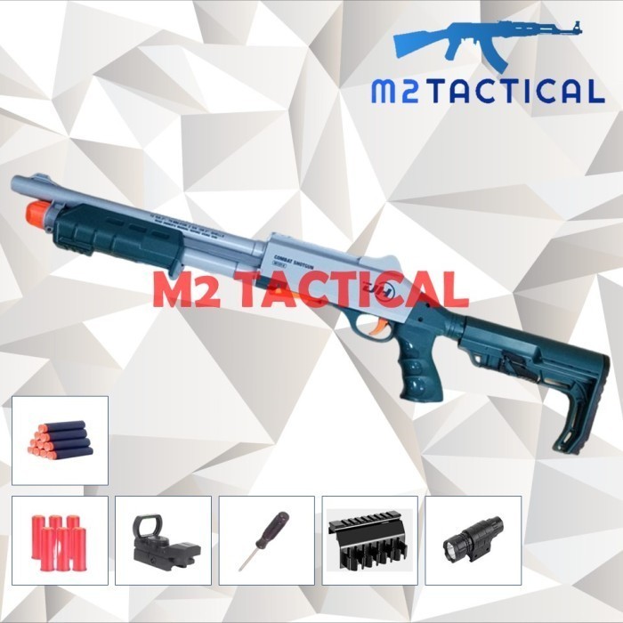 Mainan Shotgun Shell Eject JH 870 Soft Bullet Dart Blaster