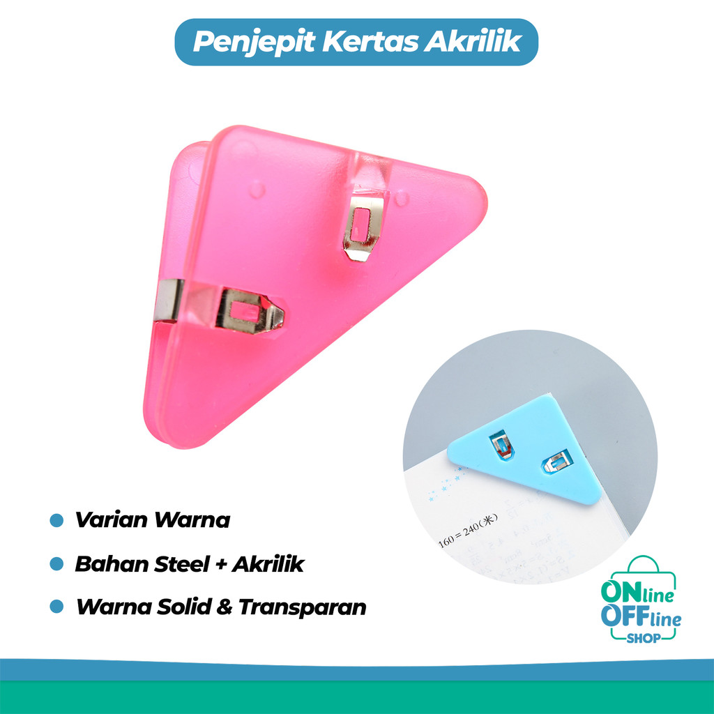 

Penjepit Kertas Akrilik Penjepit Sudut Kertas Segitiga Acrylic Corner Clamp 890