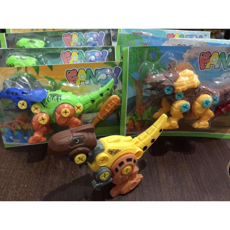 Mainan edukasi bongkar pasang robot dinosaurus