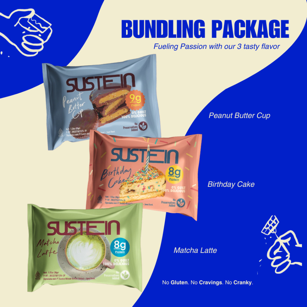 

Bundling Starter Pack - 3 pcs Sustein Protein 9gram kalori rendah