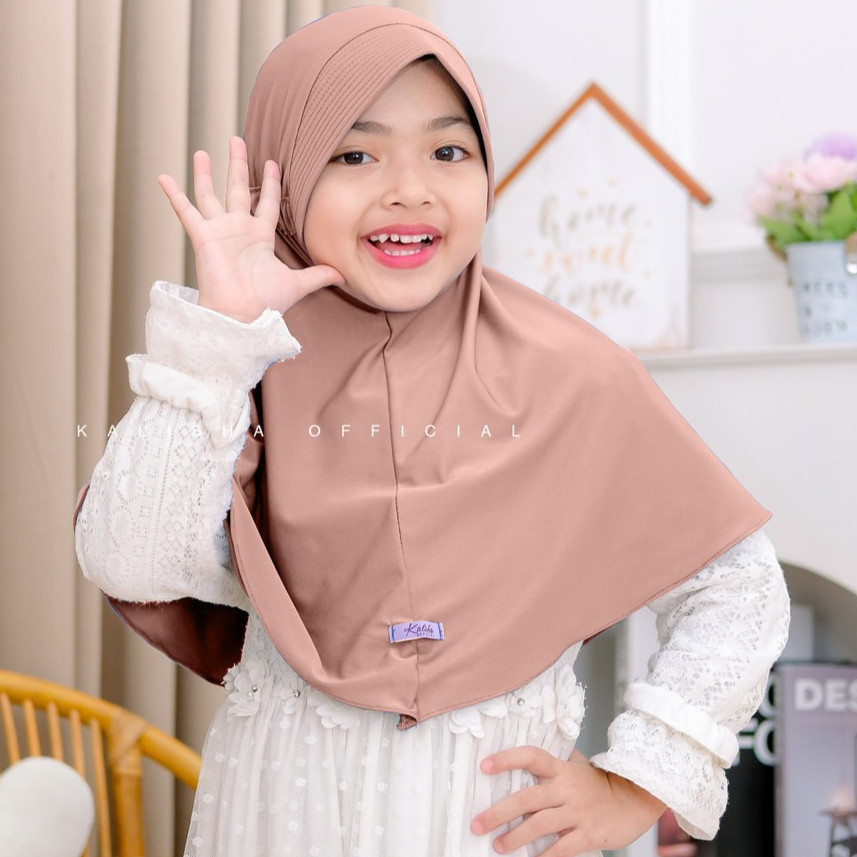 Jilbab Bergo Anak Sekolah Hijab Serut Kerudung Anak SD Perempuan jilbab anak sekolah bahan jersey pr