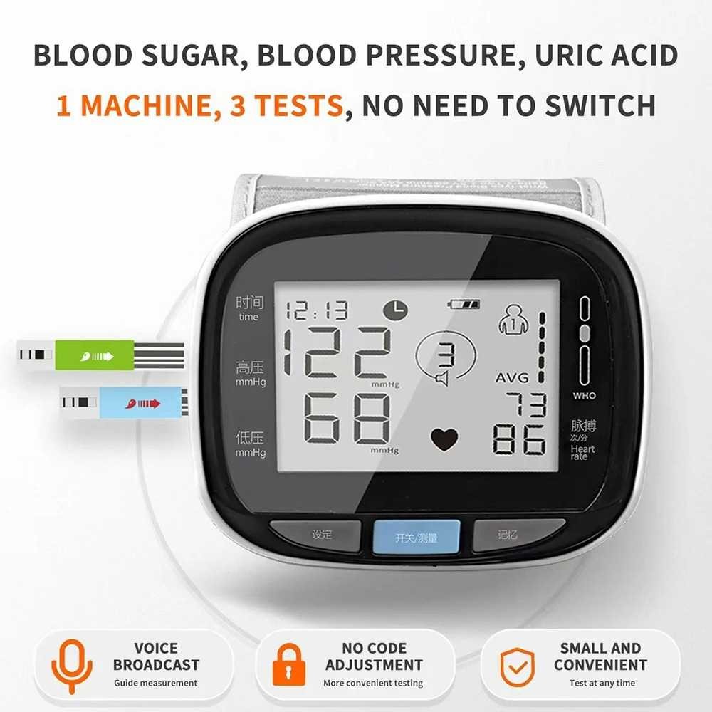 Taffomicron Tensimeter Digital Pengukur Tekanan Darah Gula Darah - Gup-W5