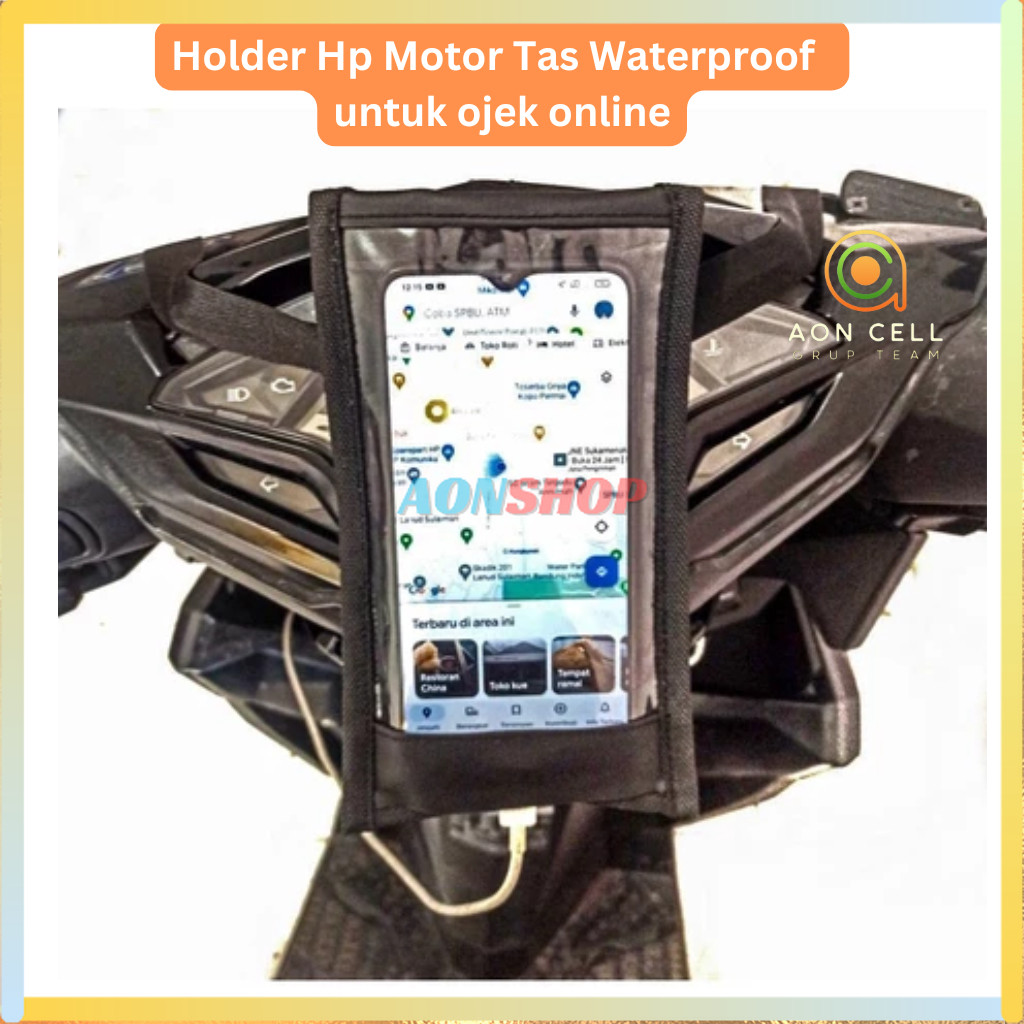[AS] Holder Hp Motor Tas Waterproof Handphone Di Stang Untuk Ojol Ojek Online