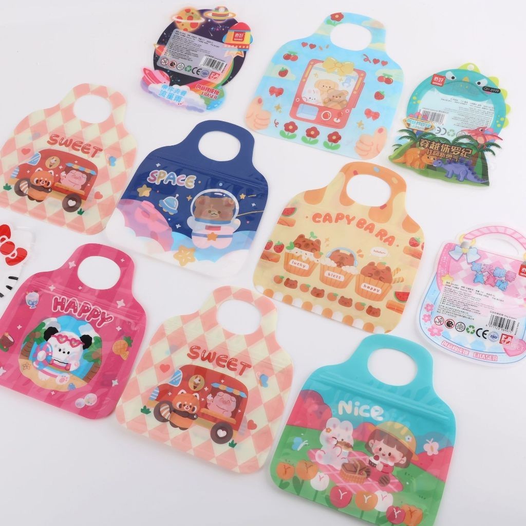 

JHM Plastik Ziplock Mini Tas Jinjing Plastic Bag Zipper Karakter Hewan Goodie Bag Permen Biskuit Anti Air Hampers Lucu Motif Kartun Berwarna Full Color Tas Hampers