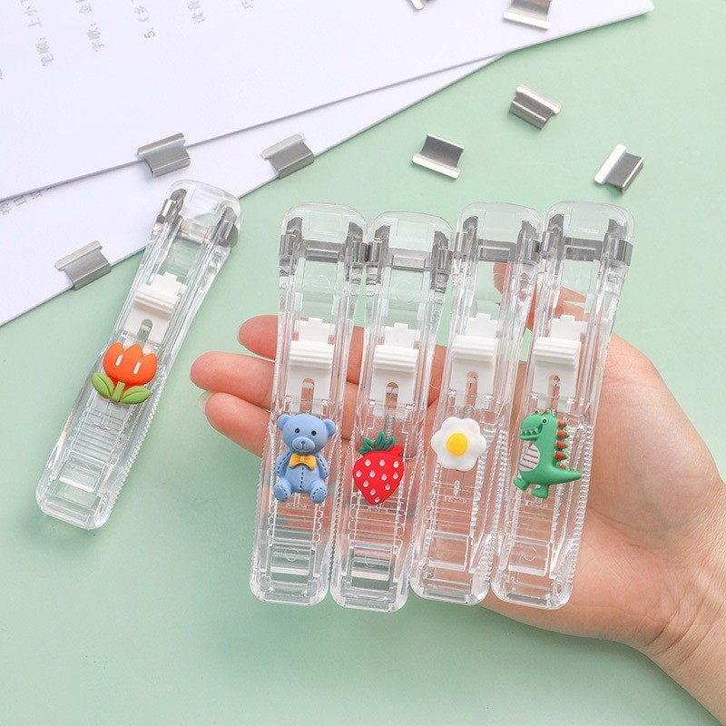 

JHM Kliper Penjepit Kertas Stapler Dorong Paper Clips Poratble Stainless Steel Staples Otomatis