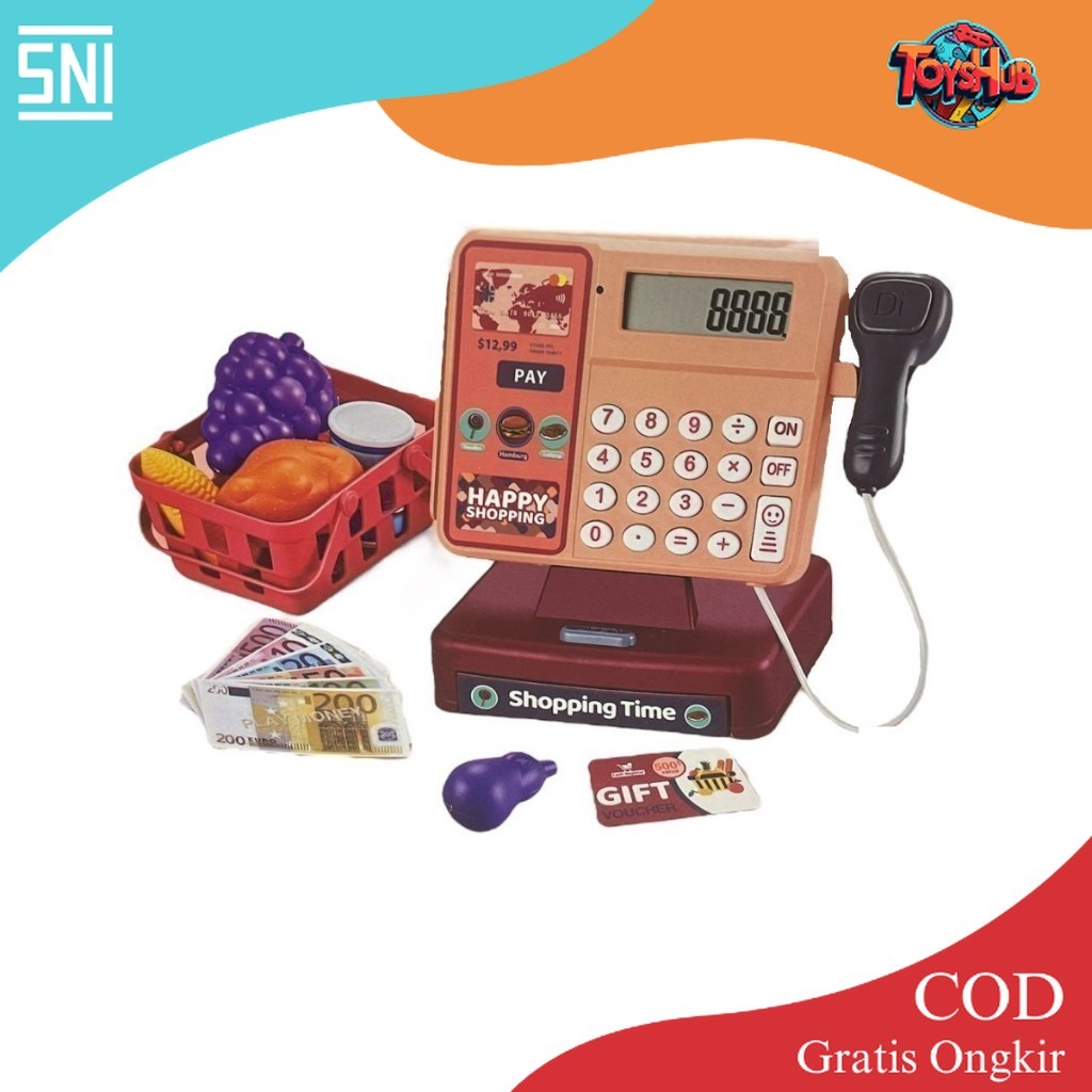 ToysHub Mainan Anak HAPPY SHOPPING CASH REGISTER Cashier Machine Mesin Kasir Mainan Toys