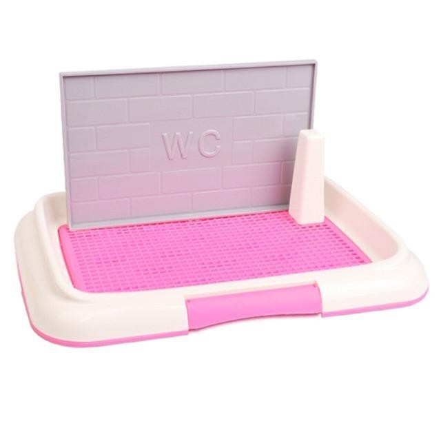 Toilet Dengan Dinding Untuk Anjing Jantan - Pink, Kecil