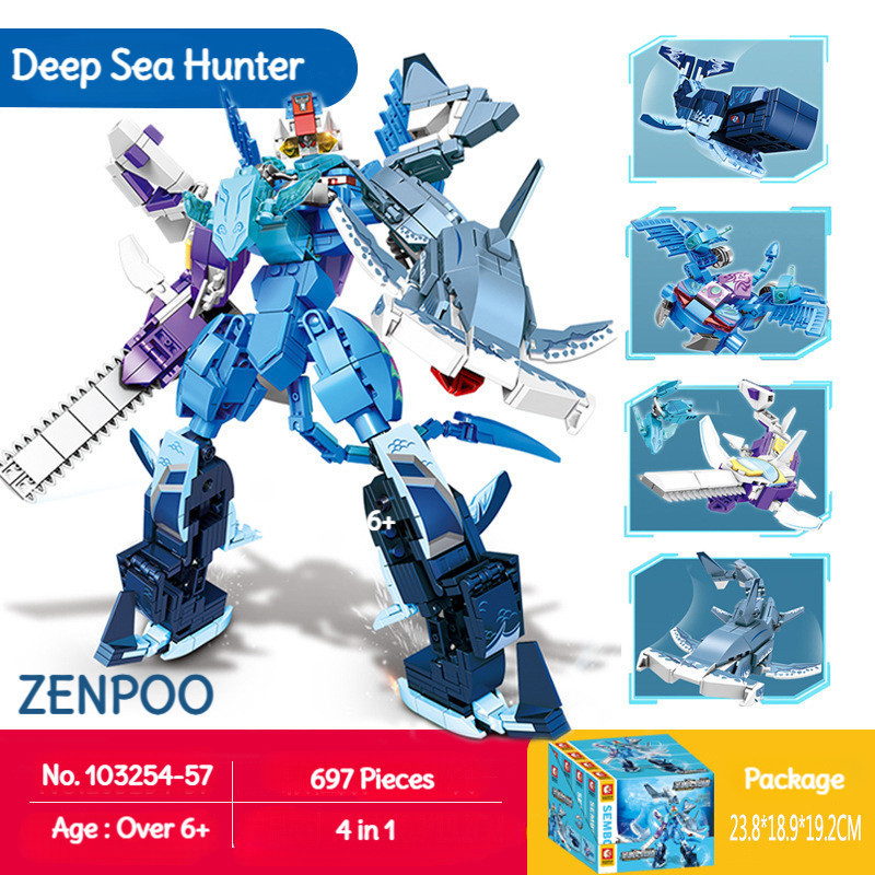 SEMBO Transformer Robot 4IN1 8IN1 Mainan Balok Susunan Balok Puzzle Briks (6 Tahun +)