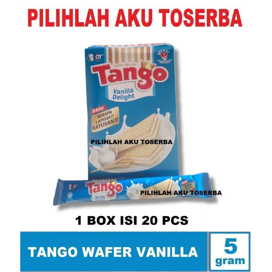 

Tango Wafer VANILLA isi 20 pcs @ 5 gr - (HARGA 1 BOX)