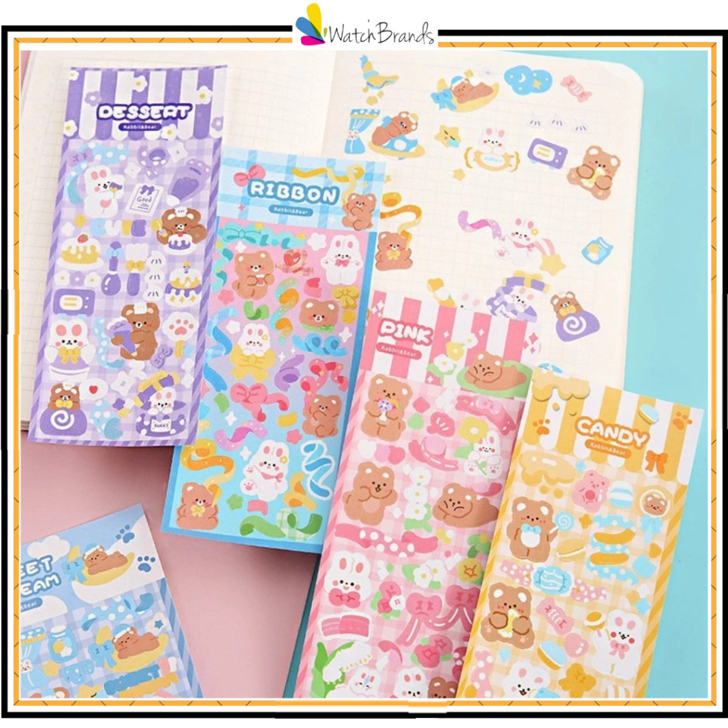 

WTB STICKER WATERPROOF KARTUN BEAR RABBIT HOLOGRAM STIKER MOTIF KARTUN BERUANG DAN KELINCI KOREA LUCU ANTI AIR DEKORASI HANDBOOK SCRAPBOOK DIY STICKER BOTOL MINUM TUMBLR VIRAL LUCU MURAH CANTIK SS283