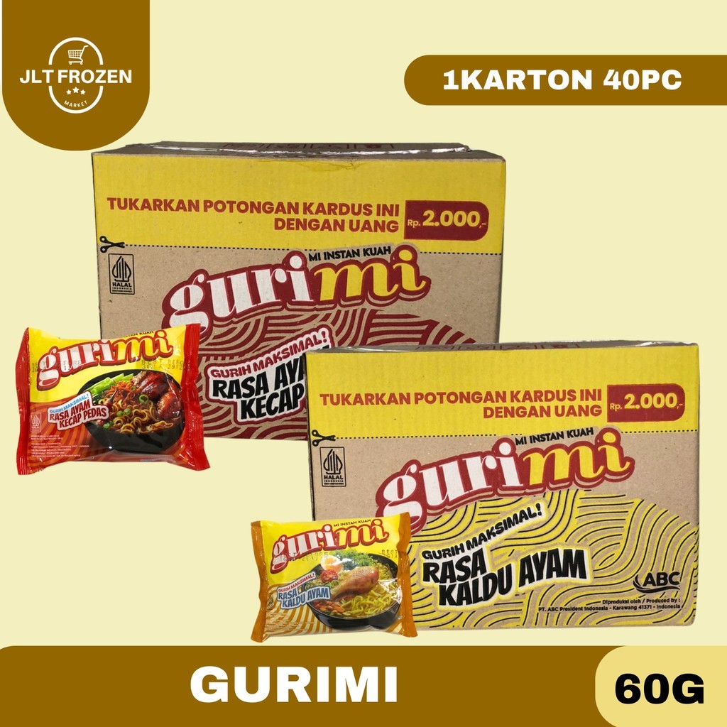 

Gurimi / Kaldu Ayam / Ayam Kecap Pedas 6gr- 1KARTON/40PC / Mie Instan Goreng / Kuah