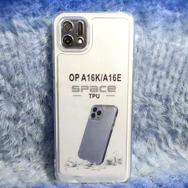 SoftCase/Silikon Bening Original Space OPPO A16E/A16K Casing  Bening TPU Clear Black Space bagus len