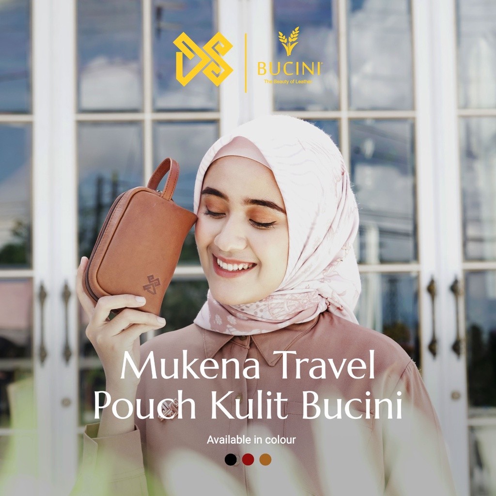 MUNIKSOSHOP  DS Modest - Mukena Travel Pouch Kulit Bucini