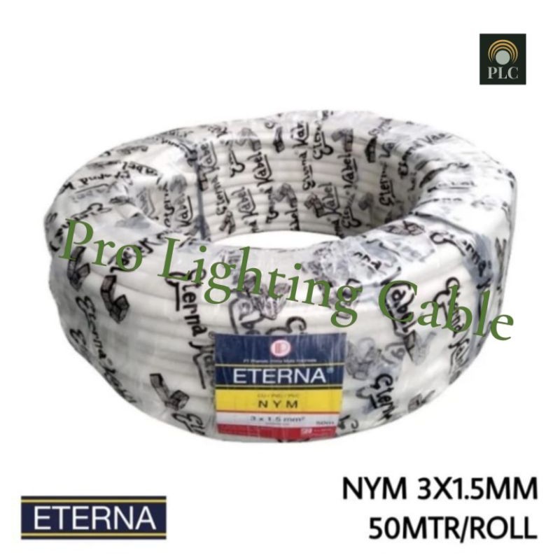 Kabel Eterna NYM 3X1.5 3X1,5 mm Rol 50 Meter