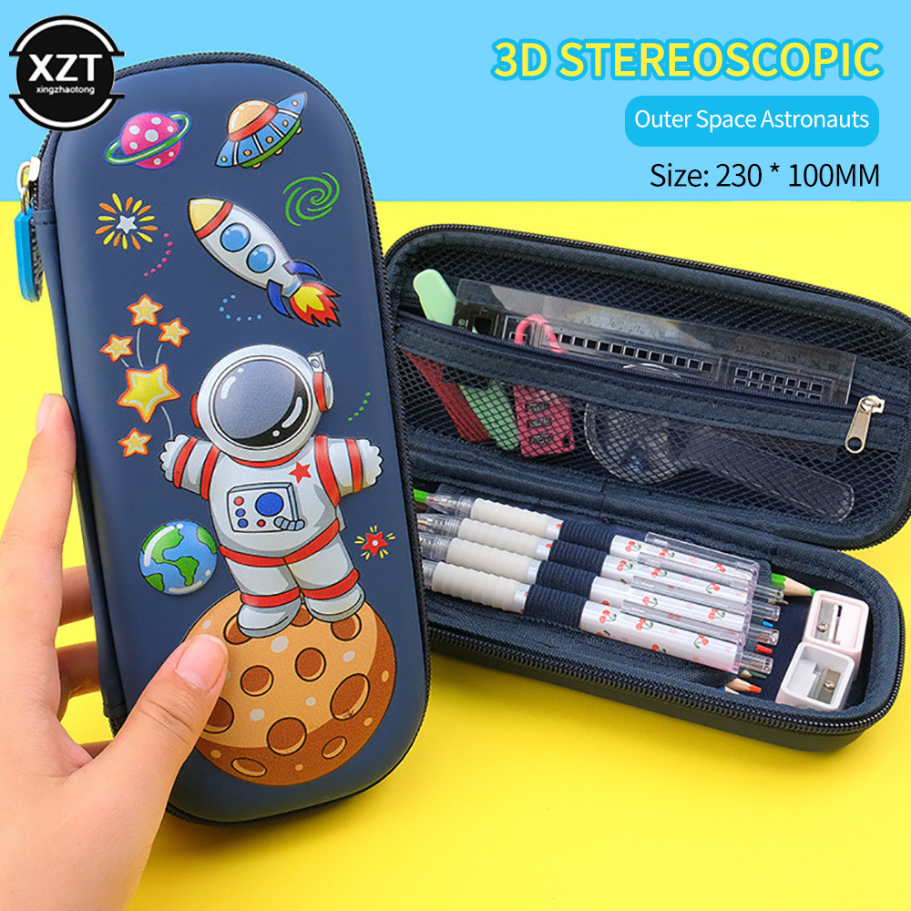 

3D Unicorn EVA Cute Pencil Box School Student Stationery Box Children Pencil Storage Box Three Layer Large Capacity Pencil Case