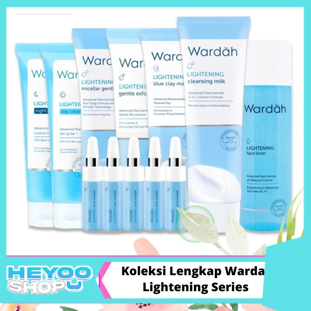 Koleksi Lengkap Wardah Lightening Series Skin Care  Day Night Cream Toner Serum Face Wash Mask