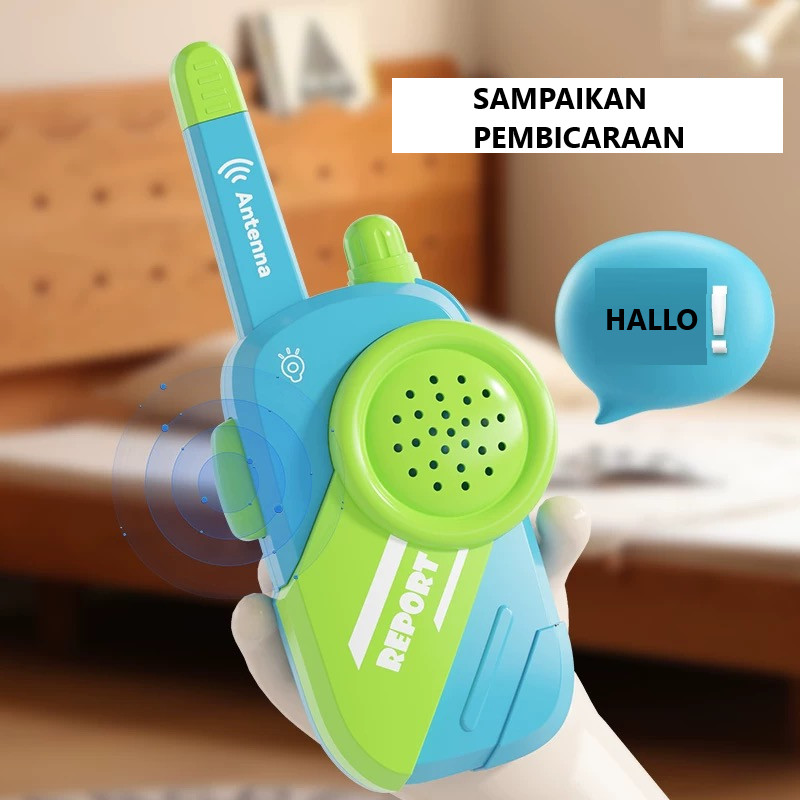 Mainan Anak 2PCS ANTENNA REPORT HAPPY GROWTH JM11587 Mainan HT Suara Walkie Talkie Anak RB6
