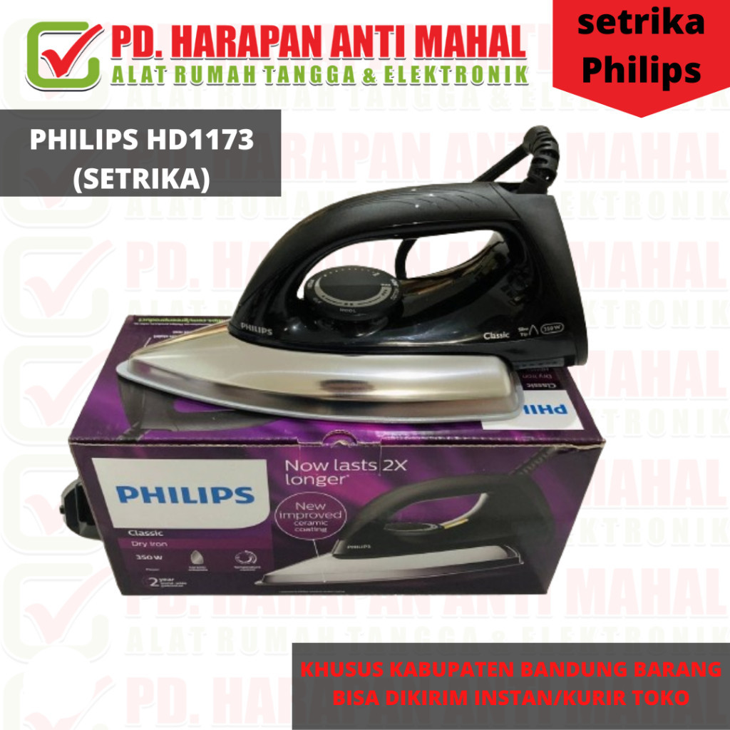 PHILIPS HD1173 (SETRIKA)/Setrika Philips HD1173 Garansi Resmi HD-1173 Murah HD 1173/