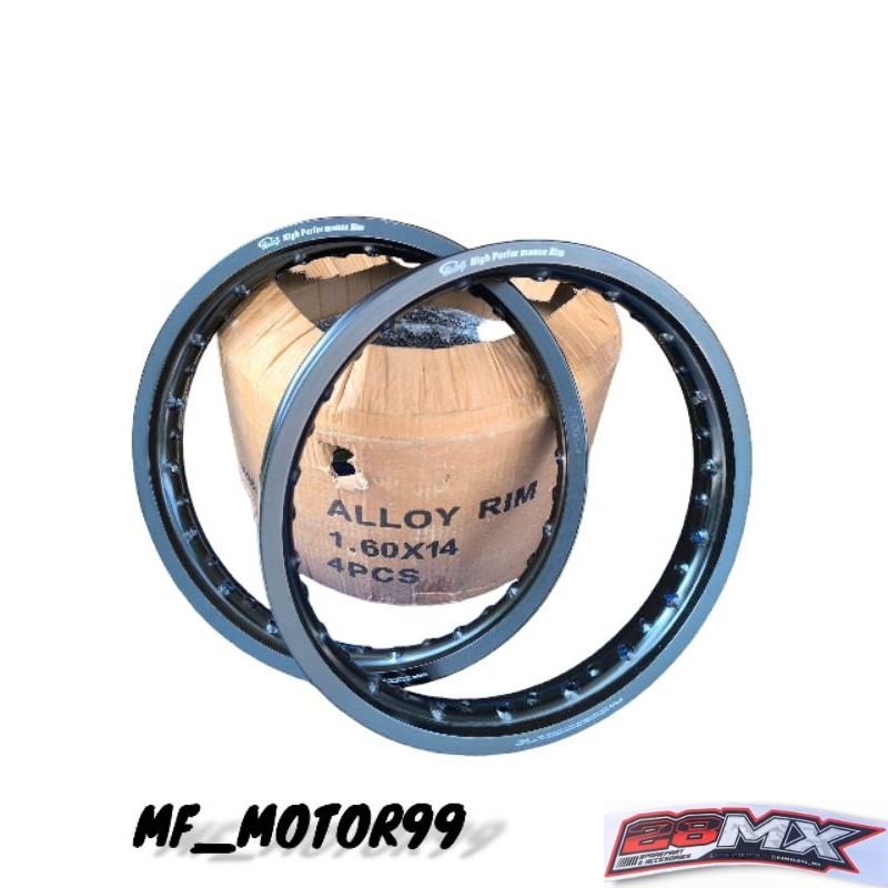 28MX Velg pelek shokuji 160x14 160 ring 14 hitam glossy halus ukuran rata 160 semua 2pcs MF_MOTOR99 