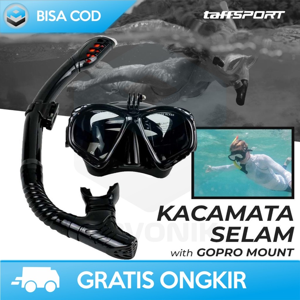 US31 KACAMATA SELAM DEWASA ORIGINAL SCUBA DIVING SNORKELING GoPro MOUNT