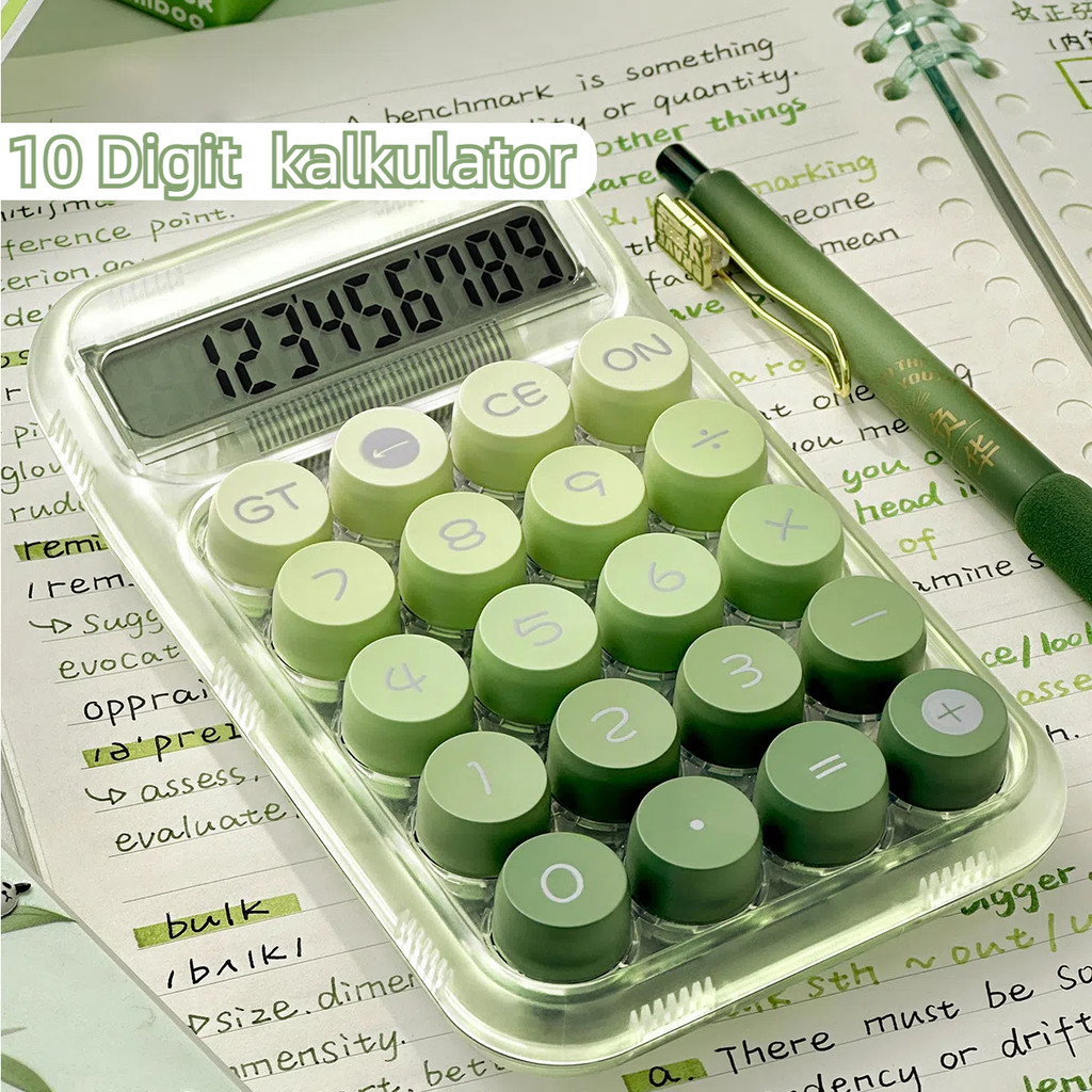 

[A-MI] Kalkulator Tenaga Surya Layar Besar 10 digit Display Besar Keyboard Dot Mekanik Tombol HD Calculator Model Transparan KINCIZEN 819