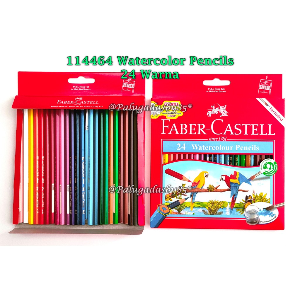

(1 Set) GROSIR Pensil Warna FABER-CASTELL 114464 Watercolor 24W Panjang / Pensil Warna Cat Air Faber