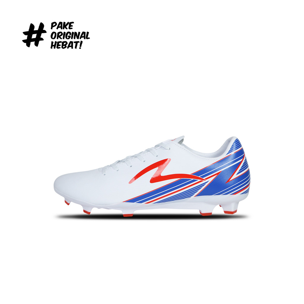 Sepatu Bola Specs Lightspeed 20 FG - White/Palace Blue/Cherry Tomato