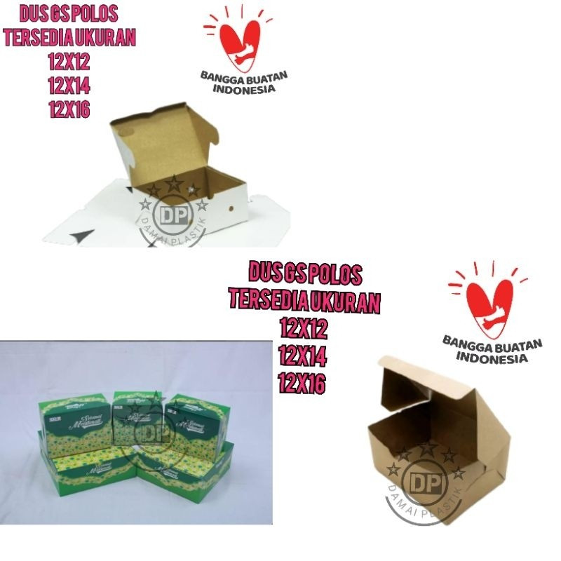 

Dus Snack Tebal Makan Polos GS 12x12 12x14 12x16 Kue Snack Box Putih Coklat batik hijau isi 50 pcs