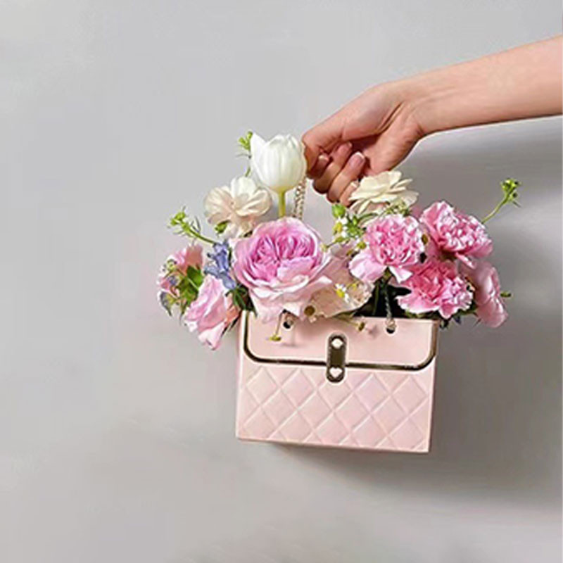 

1 PC flower handheld packaging bag Tanabata foldable bouquet handheld flower gift box exquisite bouquet flower box