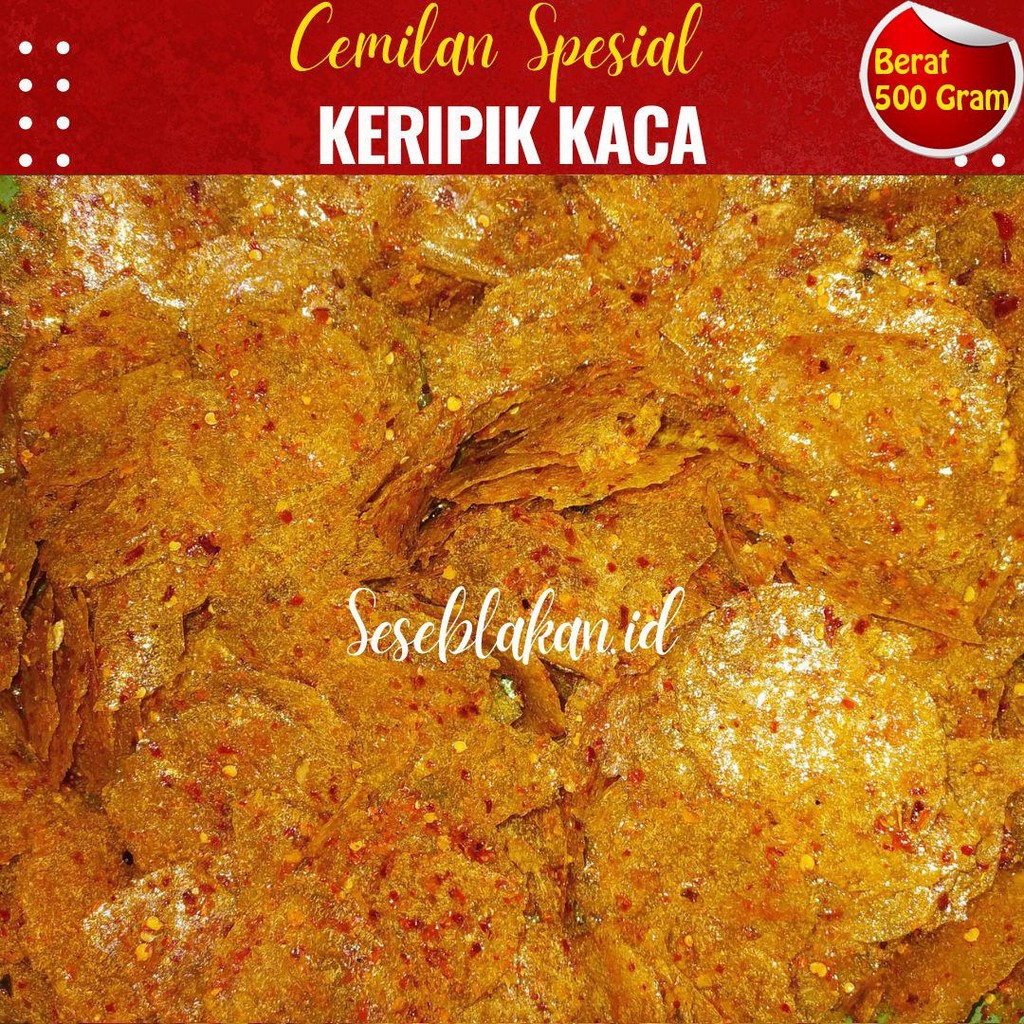 

Kripca keripik kaca extra bumbu daun jeruk 500 gram Kripik Pedas