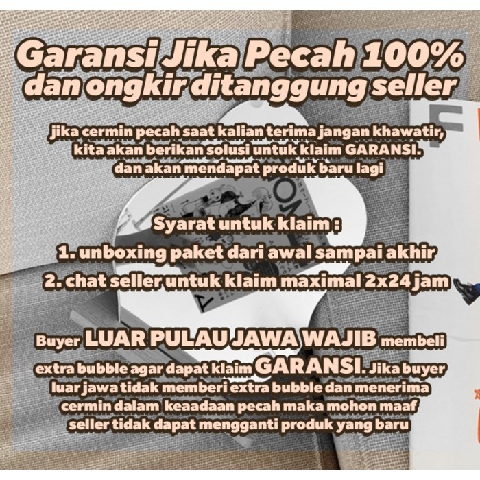 [BEC] Cermin Aesthetic Mirror Kaca Unik Cermin Meja Rias / Cermin Dinding Aesthetic Mirror Wall 4 Mo