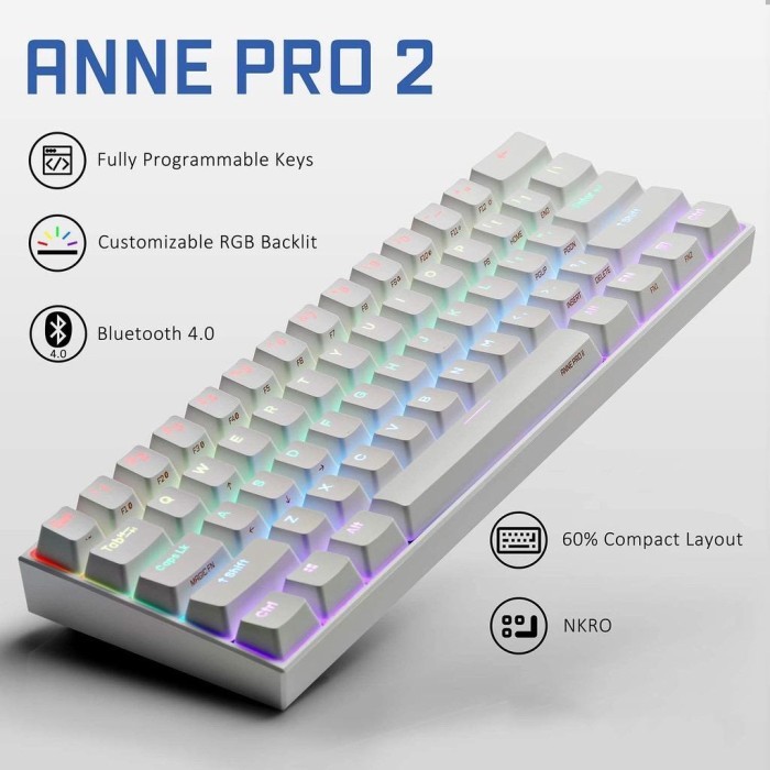 ANNE PRO 2 Wireless Bluetooth Mechanical Keyboard RGB Type C