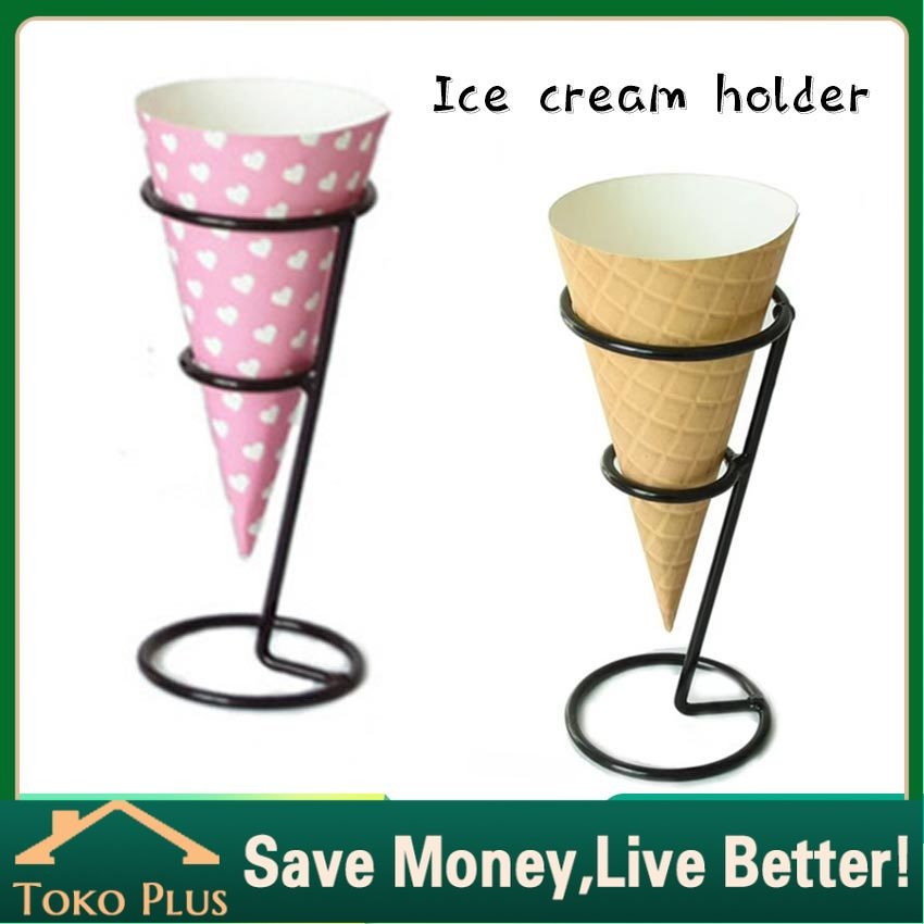 Display Ice Cream Cone Holder Bahan Metal / Rak Ice cream cone / Rak Es Krim / Etalase Makanan