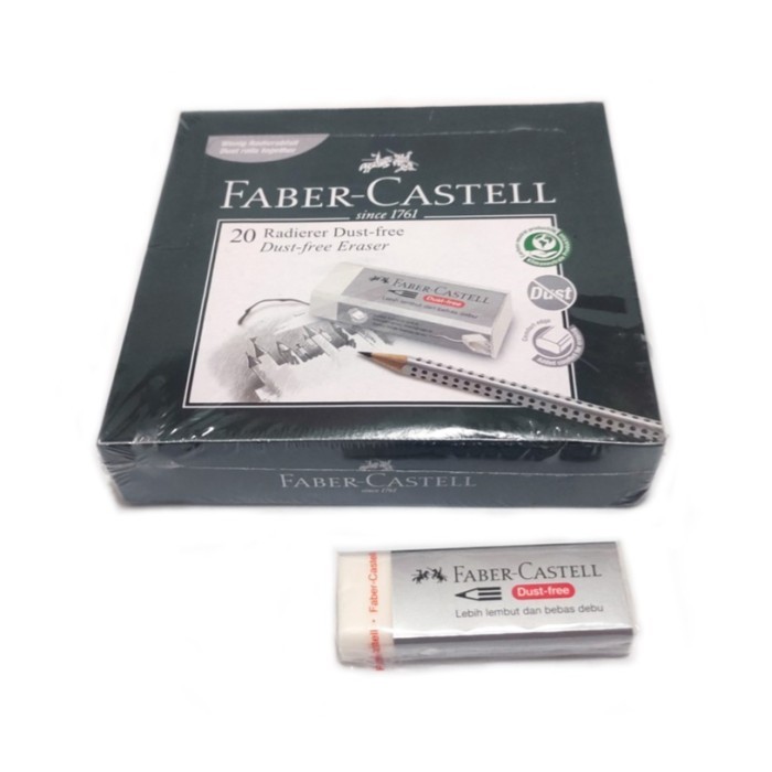 

Penghapus Pensil / Eraser Faber-Castell Dust Free Besar Putih - 1 box isi 20 pcs