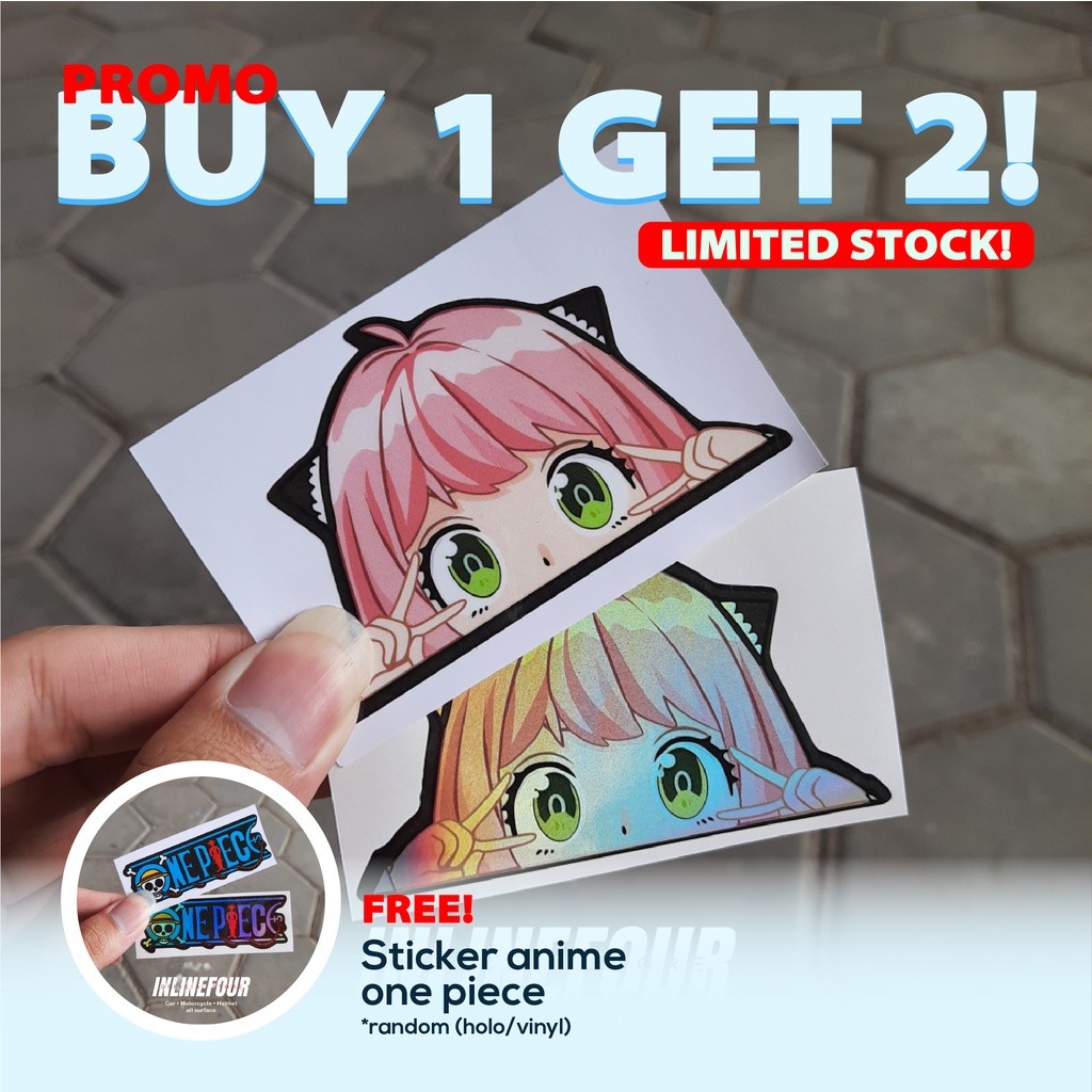 

Cetak Kilat - Sticker Hologram Stiker Anime - Anya Forger Peek - SPY x Family - Wibu Jepang Untuk Laptop Case Hp Koper Helm Imut Lucu