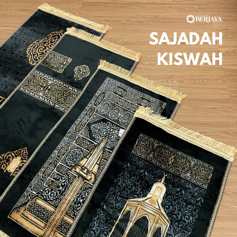 SAJADAH KISWAH PREMIUM TEBAL BUSA EMPUK KHUSUS WARNA HITAM
